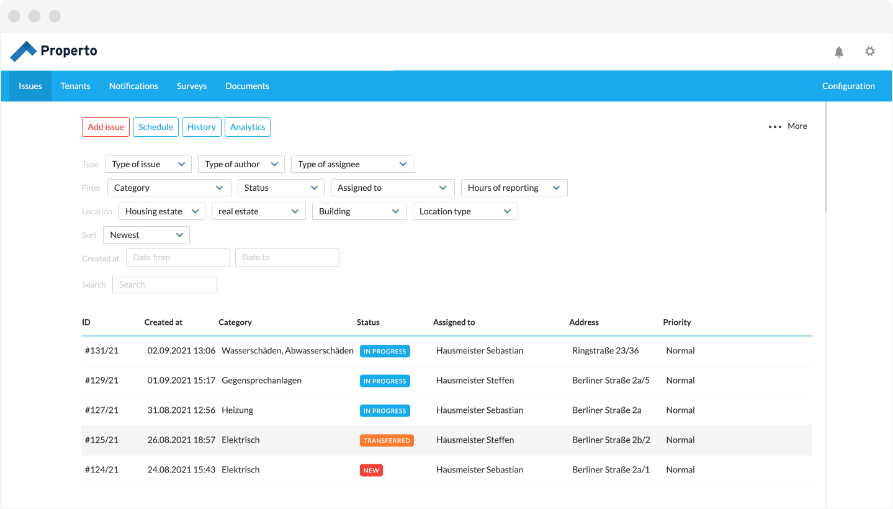 Properto - Facilities management software